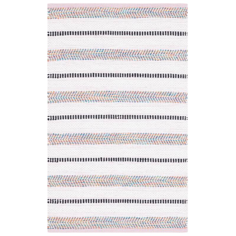SAFAVIEH Handmade Montauk Meriel Stripe Rug - 2' x 3' - Pink/Ivory