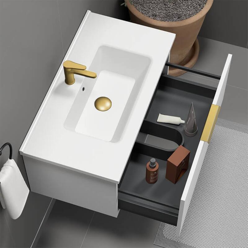 Nameeks Bodrum-3318-W Bodrum 33" Wall Mounted Single Basin Vanity Set