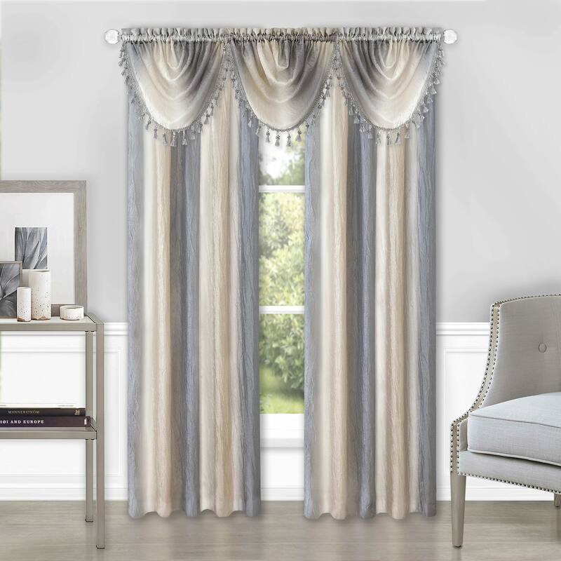 Achim Ombre Window Multicolored Curtain Waterfall Valance - 46x42