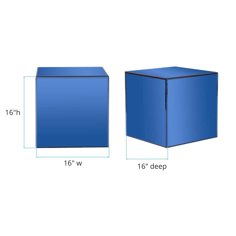 Allan Andrews Silver Orchid Blue Mirrored Barrett Accent Cube Table