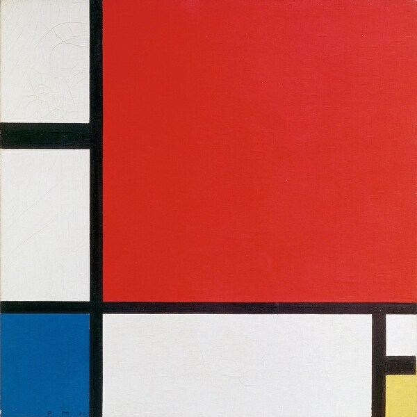 Piet Mondrian Composition with Red Blue Yellow Giclee Canvas Print LARGE SIZE 