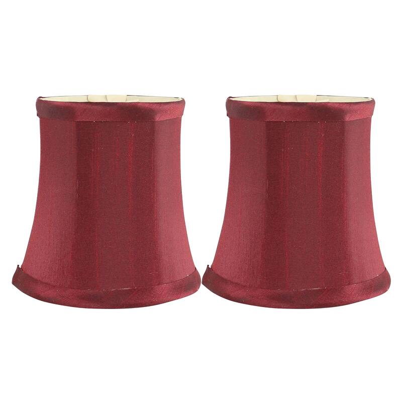 Meriville Chandelier Lamp Shades, 3-inch by 4.5-inch by 4.5-inch, Clip-on - Set of 2 - Burgundy