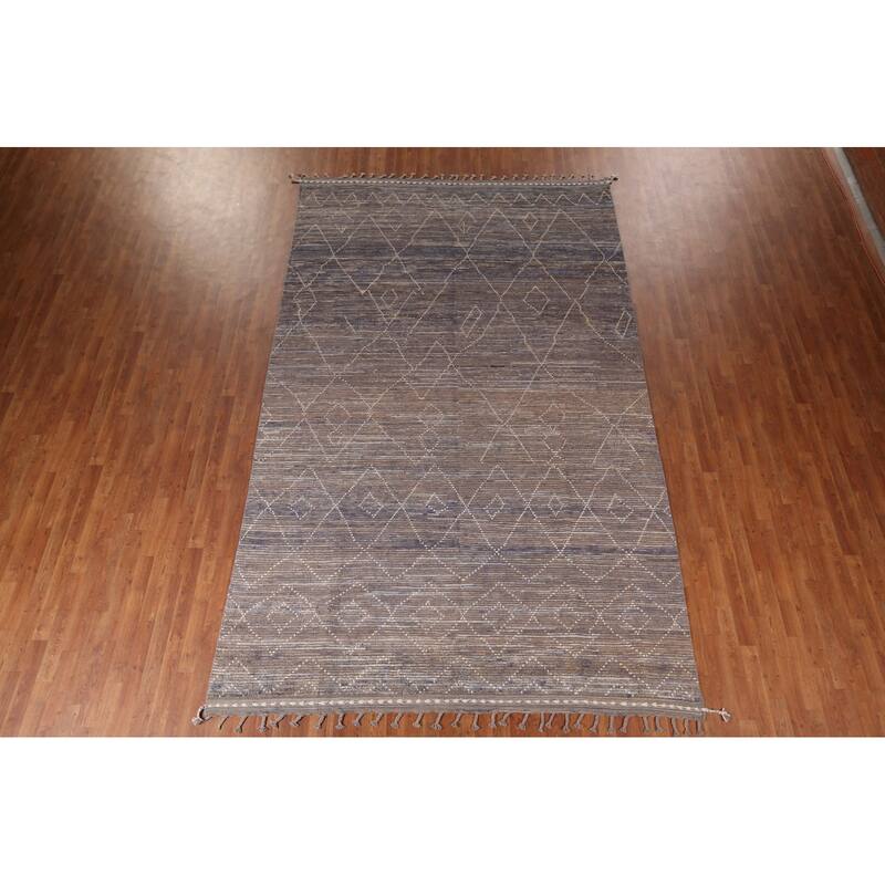 Trellis Moroccan Oriental Area Rug Handmade Wool Carpet - 7'10"x 12'9"