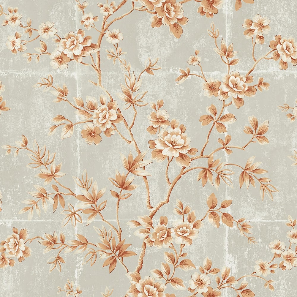 Seabrook Designs Koi Great Wall Floral Unpasted Wallpaper