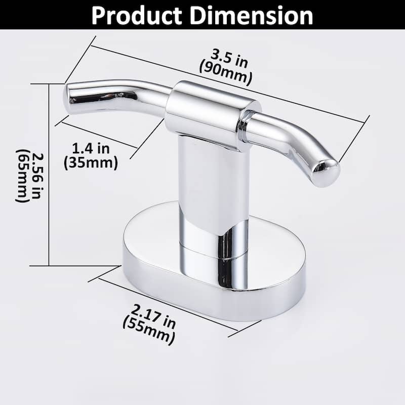 Wall Mounted Double Bathroom Towel Hooks 2 in 1 Robe Hooks(Set of 2)