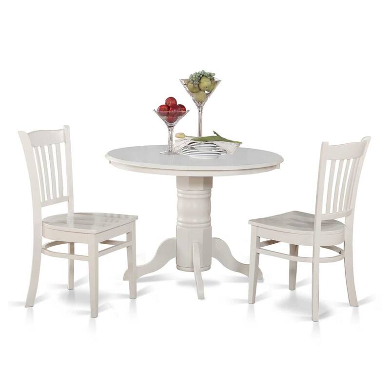 HomeStock 5-Pc Buttermilk and Cherry Solid Wood Top - Dining Room Set - Seats 4