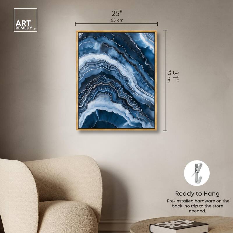 Azure Abyss Layers Canvas by Art Remedy