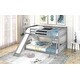 preview thumbnail 6 of 24, Full Solid Wood Low Bunk Bed with Slide