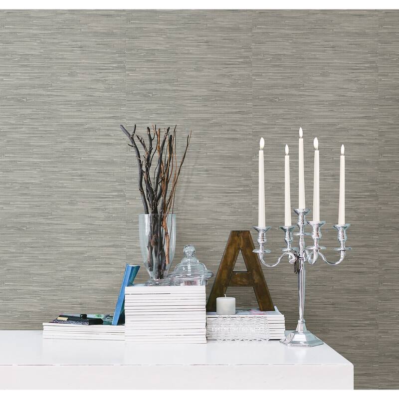 Capitola, Tibetan Grasscloth Peel & Stick Wallpaper - Greys