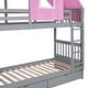 preview thumbnail 56 of 56, Twin Over Twin Playhouse Style Castle Style Bunk Bed Wooden Bed Frame with Tent and 2 Drawers (No Box Spring Needed)