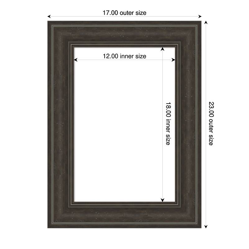 Amanti Art Shipwreck Black Framed Dry Erase Magnetic Board - 17 x 23 in - Shipwreck Greywash