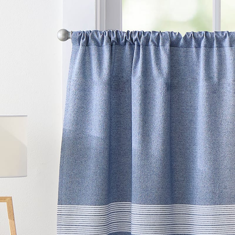 Curtainworks Denim Yarn Dye Valance or Tier Pair Curtain Collection