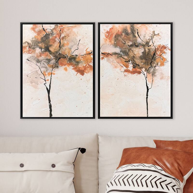 Paragon Textural Trees Canvas - Set of 2 - Plastic
