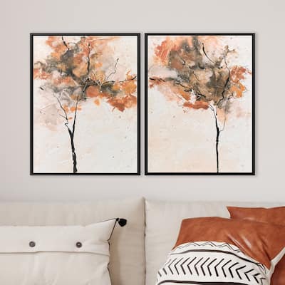 Paragon Textural Trees Canvas - Set of 2