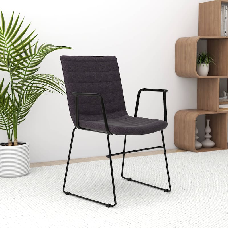 Zylar Ergonomic Guest Chair with Leather, Stainless Steel Base, High-Density Foam, Modern Design for Office or Waiting Room