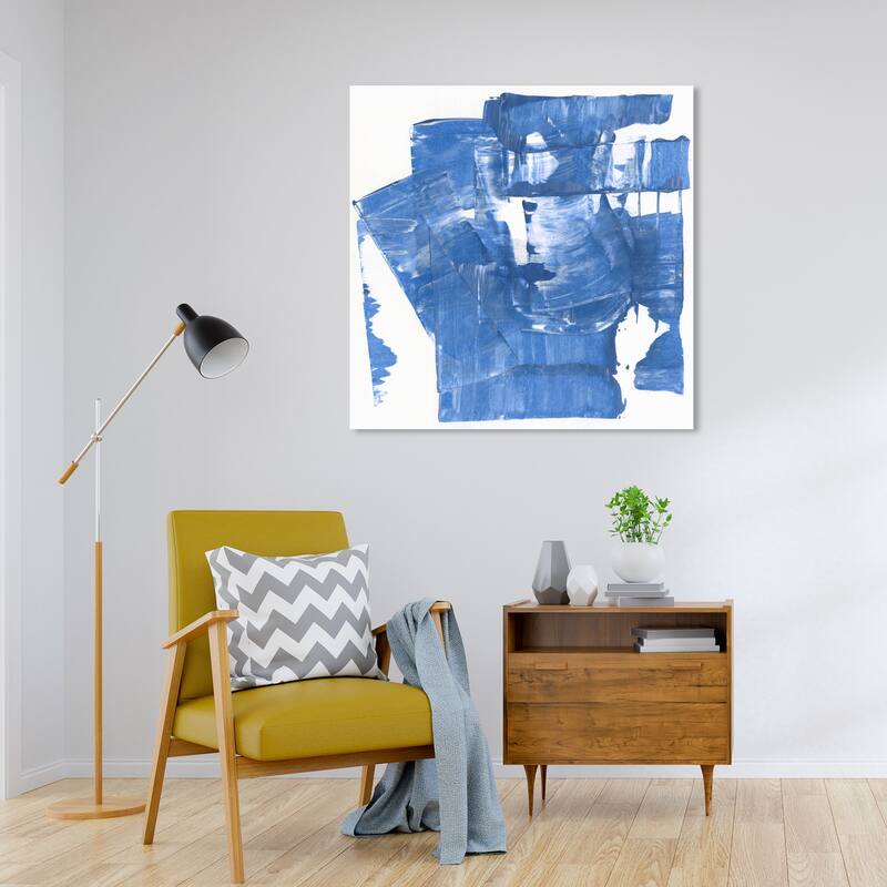Wynwood Studio Canvas Abstract Espuma Maritima Blue and Modern & Contemporary Wall Art Canvas Print - 30 x 30