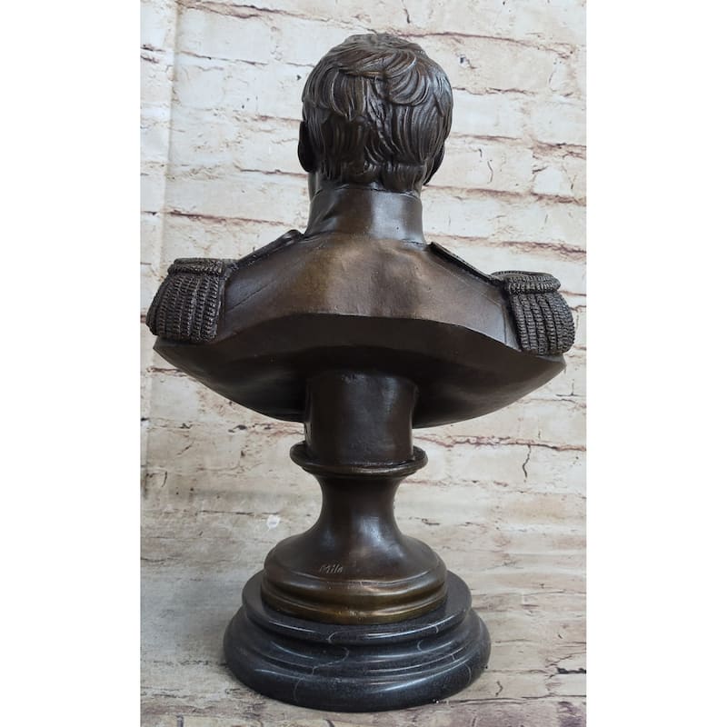 Bronze Metal Bust Statue Sculpture Of Napoleon Bonaparte French Decor Marble Base