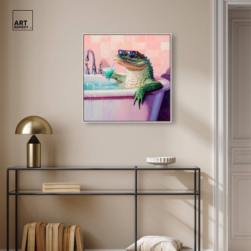 Cocktail Croc II Canvas by Art Remedy