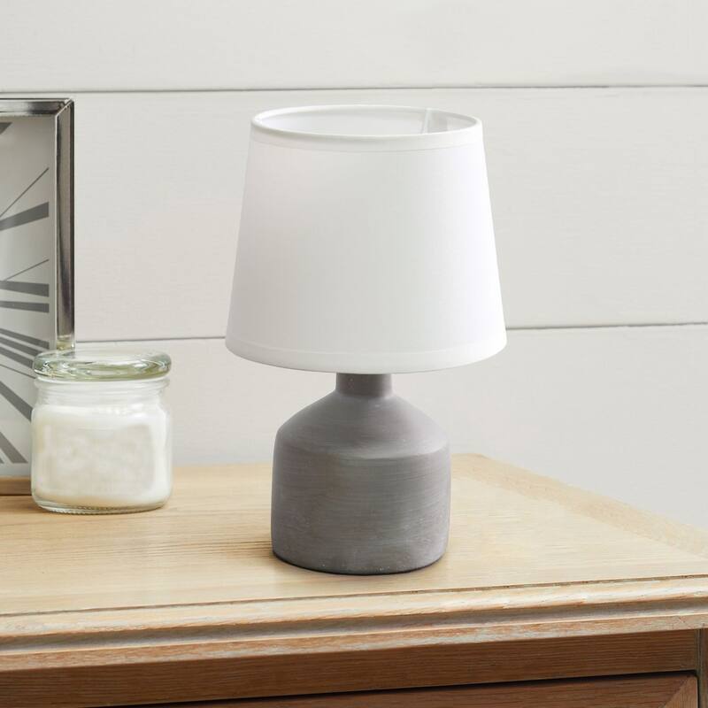 Mini Bocksbeutal Table Lamp with Tapered Shade - 9.5" - Gray and White