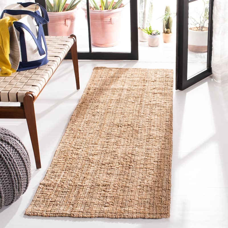 SAFAVIEH Handmade Natural Fiber Nihada Casual Solid Jute Rug - 2'3" x 9' Runner - Beige