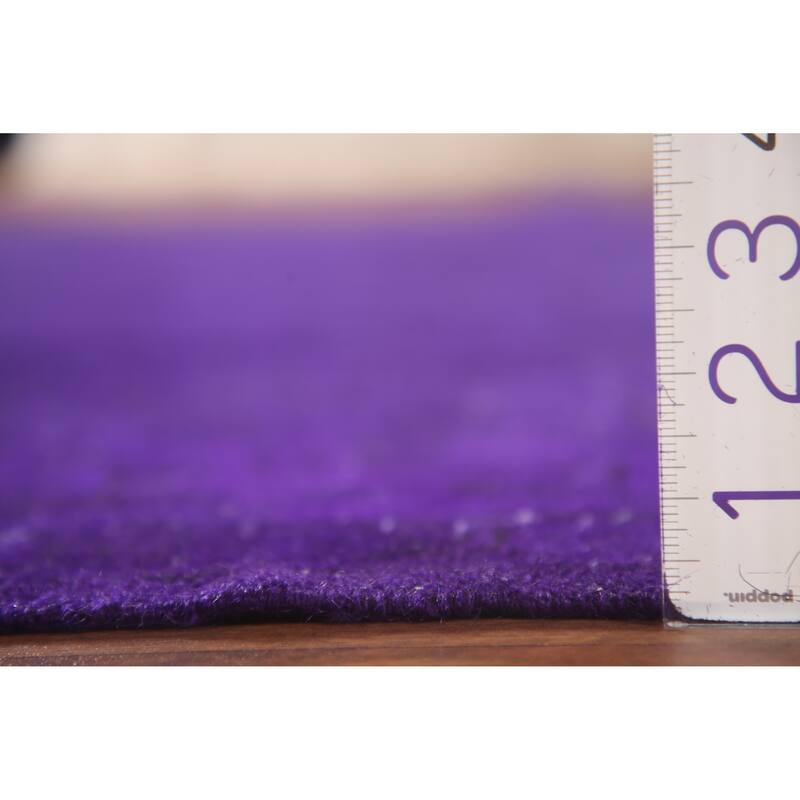 Purple Over-Dyed Anatolian Turkish Vintage Rug Handmade Wool Carpet - 6'10"x 10'7"