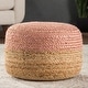 preview thumbnail 18 of 26, Juniper Home Saba Round Jute Pouf Ottoman/Foot Stool Light Pink/Beige