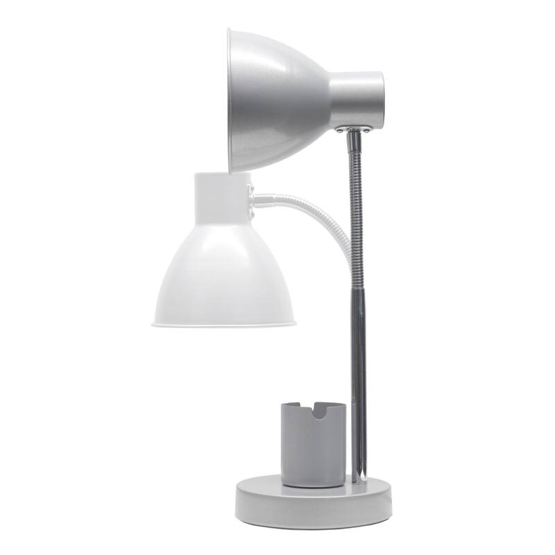 Gooseneck Desk Lamp with Adjustment Shade - 16.25" - Silver