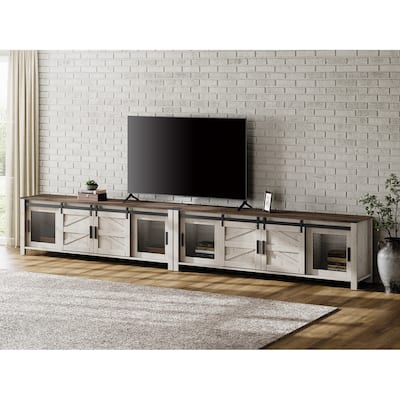 WAMPAT 2-in-1 Farmhouse TV Stands for up to 110 Inch TV