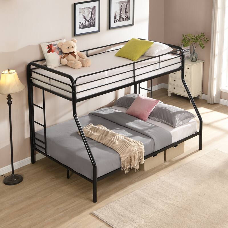 Twin Over FULL Metal Bunk Bed , No Box Spring Needed, Large Under Bed Storage, Easy Assemble