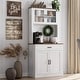 preview thumbnail 7 of 10, Garvee Kitchen Pantry Cabinet with Microwave Stand and Coffee Bar, 71" Tall Hutch Storage Cabinet, Wooden Buffet Cabinet White