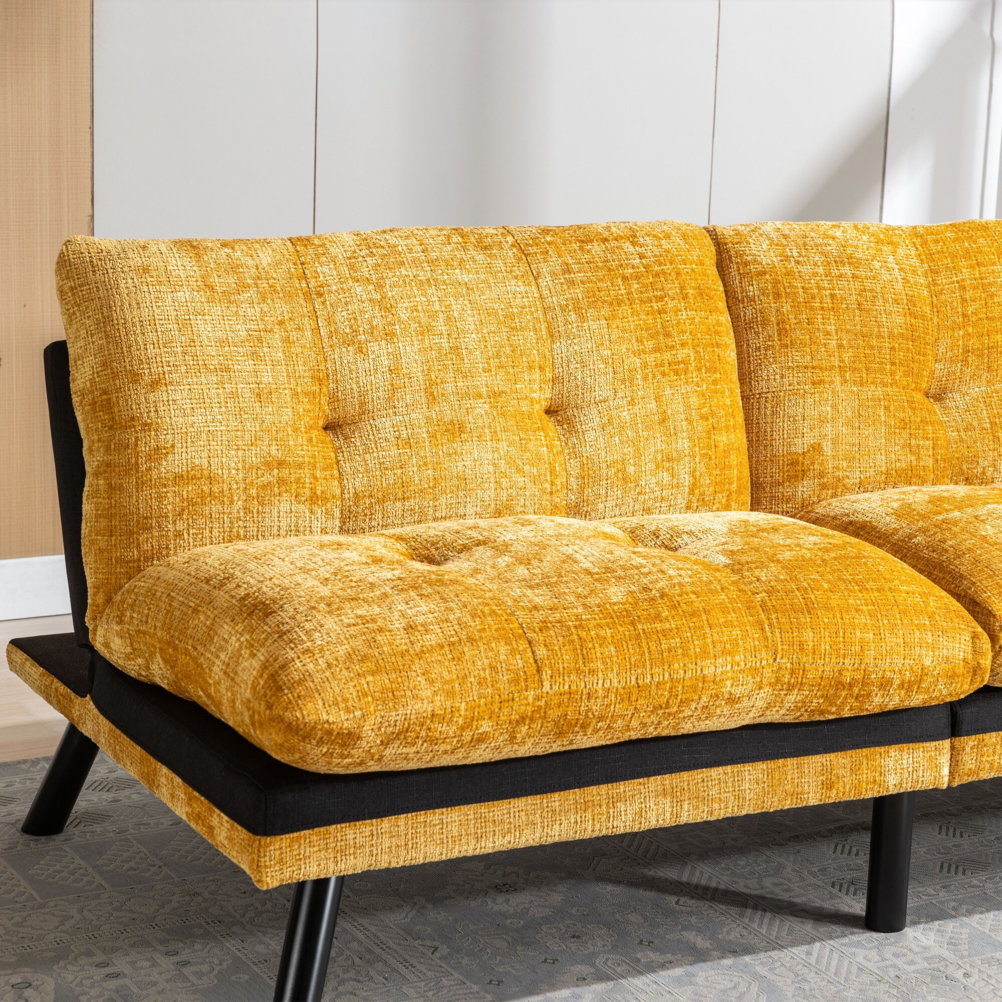 Yellow loveseat sleeper hot sale