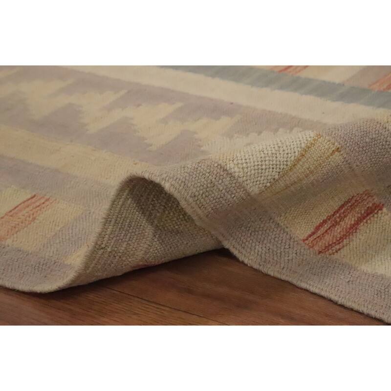 Hand Woven Oriental 100% Wool Carpet Southwestern Tribal Multi-Colored Kilim Area Rug - 9' 10'' X 8' 4''