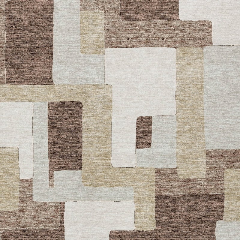 HomeRoots Geometric Transitional Rectangle Outdoor Rug