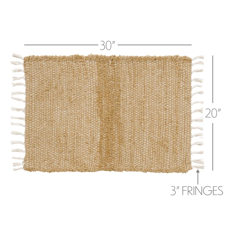 Burlap Natural Chindi-Rag Rug - 1'8" x 2'6"