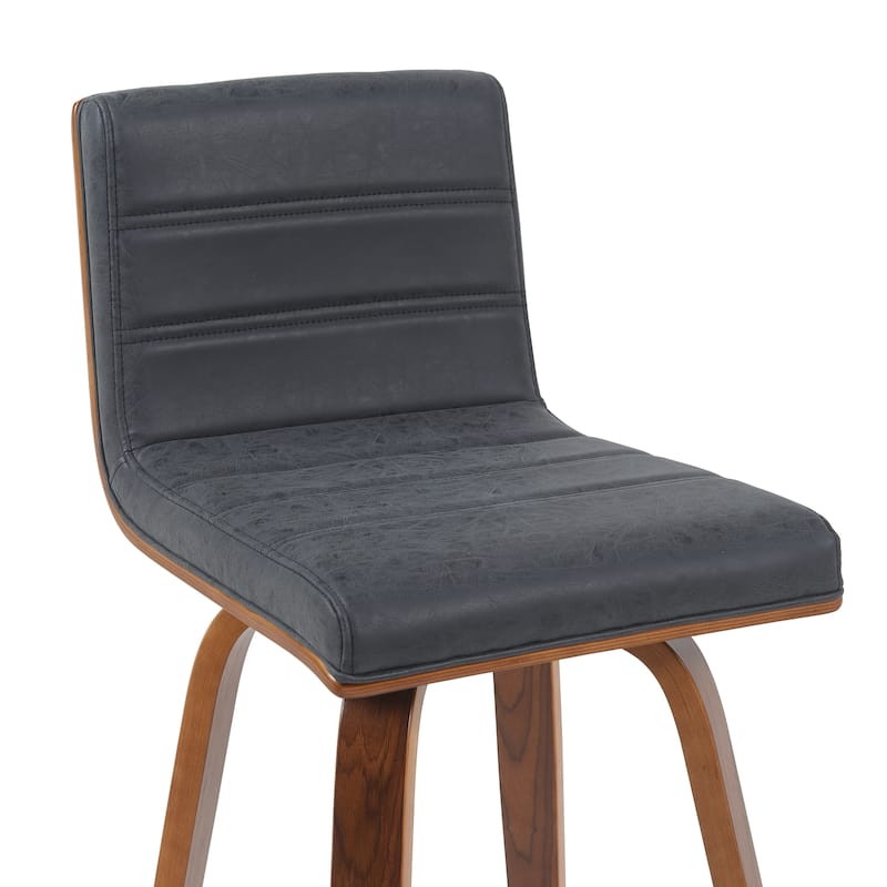 Skara Mid-Century Swivel Counter Stool, Upholstered Counter Height Chair with Bentwood Legs