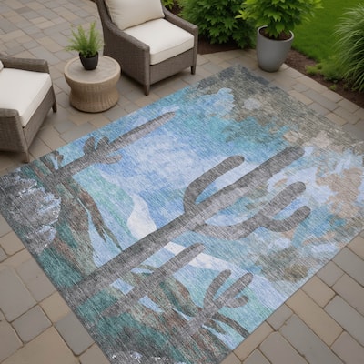 Machine Washable Indoor/ Outdoor Desert Inspiration Chantille Rug
