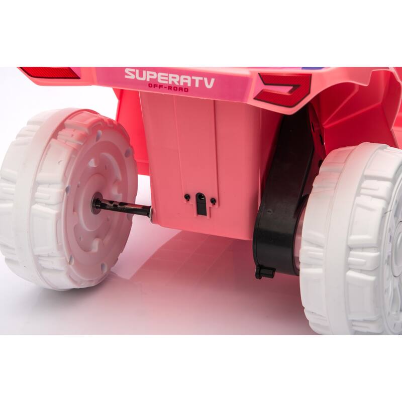 Ride On ATV, 6V Mini Off-Road Battery Powered Motorized Quad for Kids, Anti-Slip Wheels, RWD 4-Wheeler Electric Ride