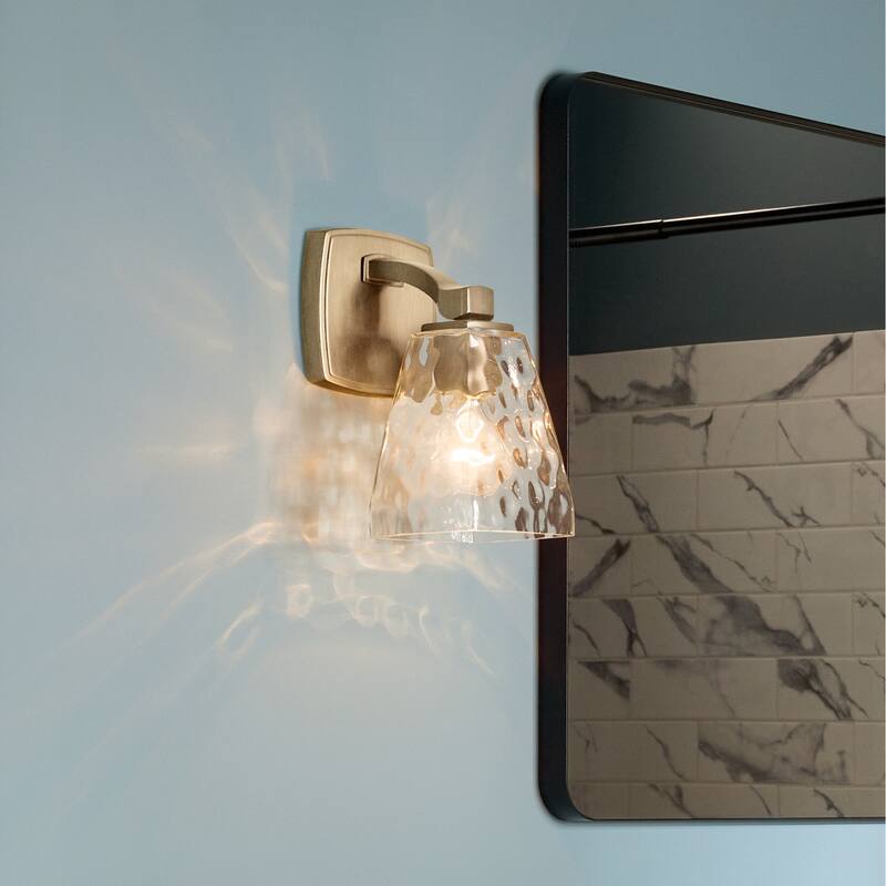 Kichler Lighting Marant 9.5" 1-Light Wall Sconce with Clear Water Glass in Champagne Bronze