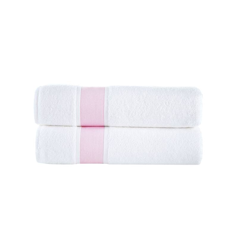 Brooks Brothers Ottoman Rolls 2 pcs Bath Sheets - Pink
