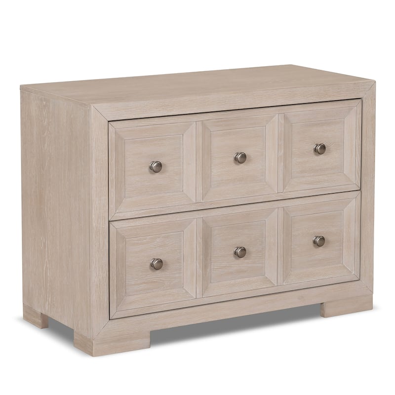 Furniture of America Durem Modern Classic Wood 2-Drawer Oversized Nightstand with USB Ports