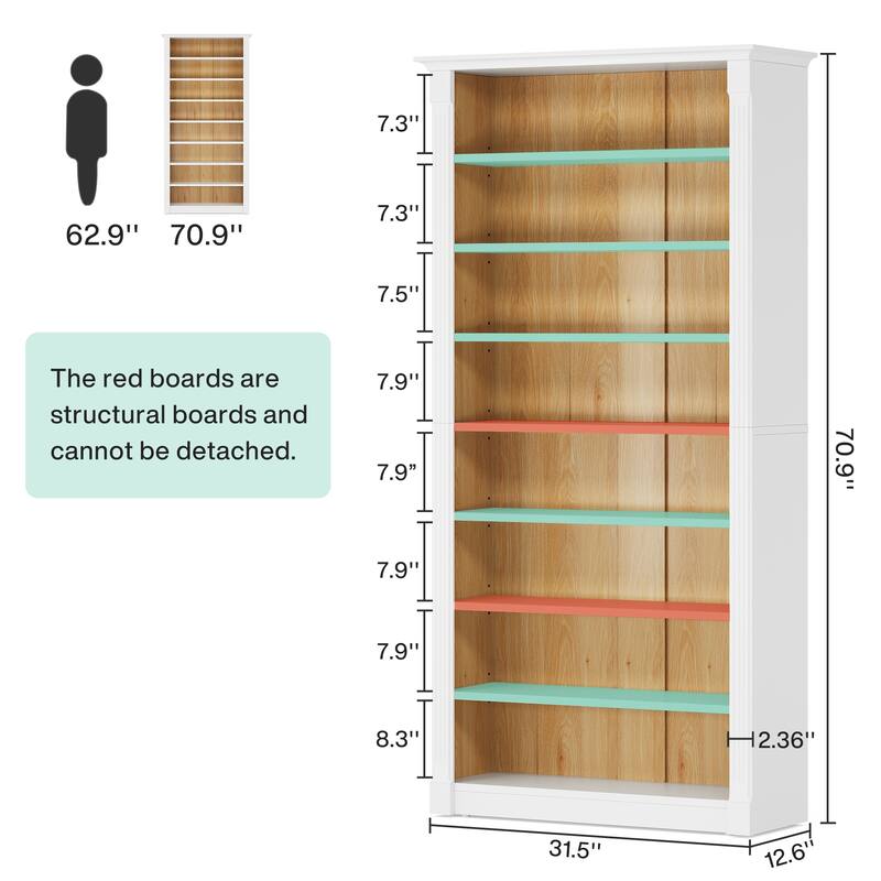 8-Tier Shoe Rack, Wooden Freestanding Shoe Storage Cabinet for 32-40 Pairs, Shoe Organizer Shelf for Entryway, Closet， White