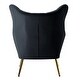 preview thumbnail 129 of 141, Eusebio Tufted Velvet Accent Chair with Wingback, Arms, and Metal Gold Legs for Living Room or Bedroom by HULALA HOME