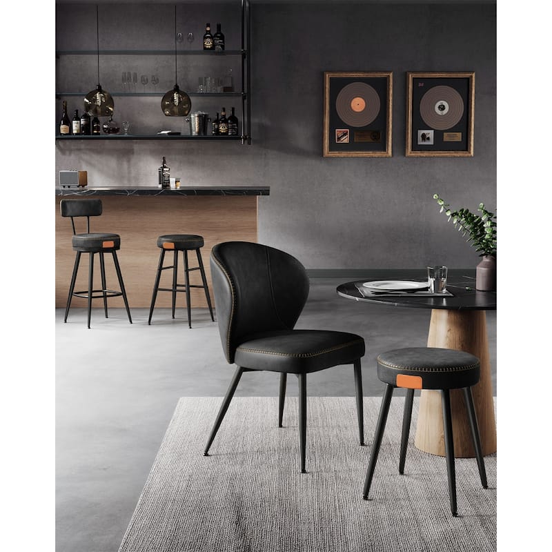 360 Swivel Bar Stools with Backrest and Steel Legs Footrest Perfect for Dining Room Set of 2