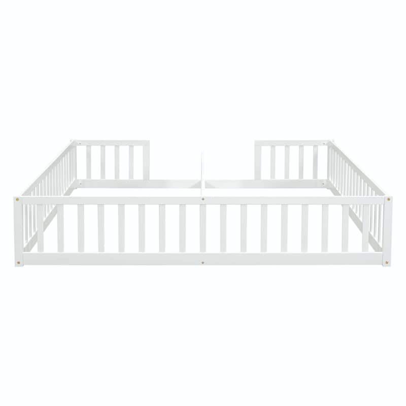 Double Twin Floor Bed with Fence