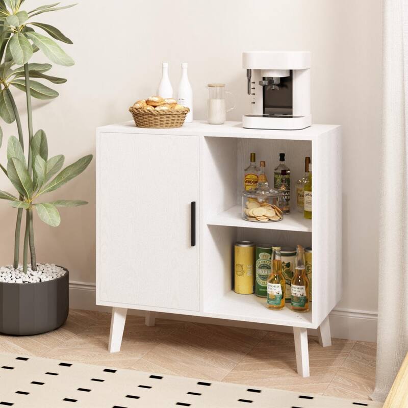 Sideboard Buffet Kitchen Storage Cabinet, Accent Cabinet with Solid Wood Feet for Decorated Doors