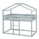 preview thumbnail 5 of 7, Gray Twin over Twin Wood Bunk Bed Bed with Tent and Ladder