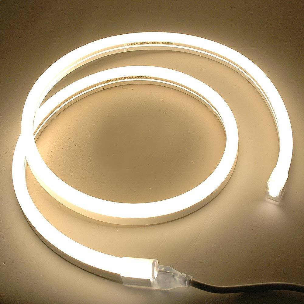 Novelty Lights LED Neon Flex Rope Light Spool, Warm White, 150' Bed