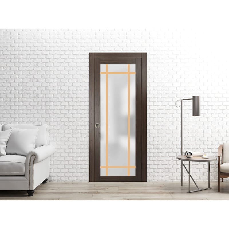 Slab Barn Door Panel 18 x 80 Planum 2113 Chocolate Ash Sturdy Finished