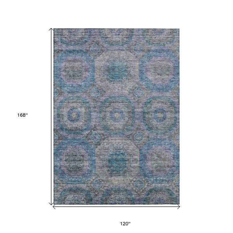 HomeRoots Geometric Transitional Rectangle Outdoor Rug