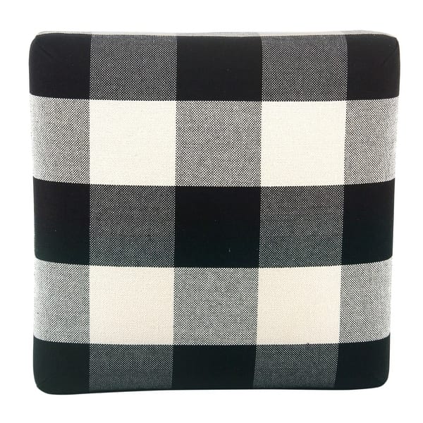 Shop Homepop Square 24 Counter Stool Black Plaid 24 Inches Overstock 18105360